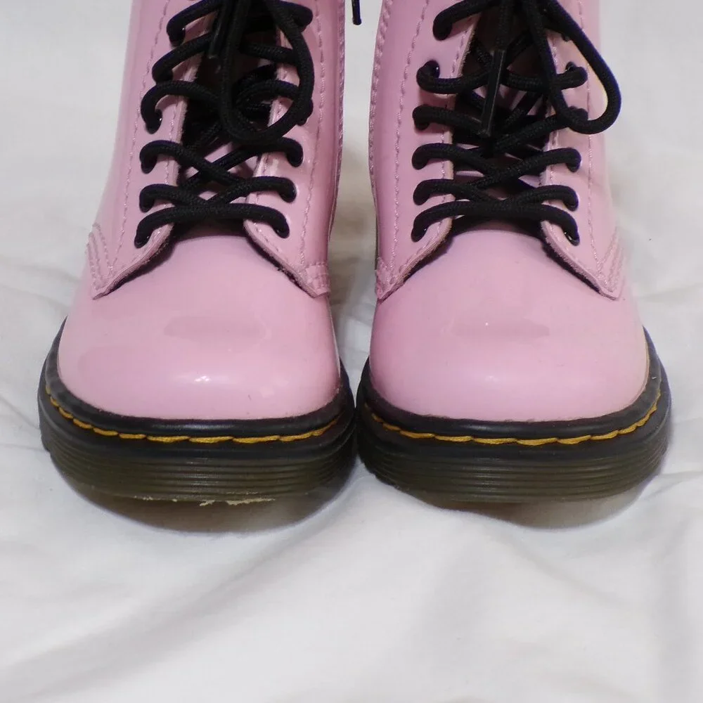 DR,  MARTENS 1460 SOFTY ( T )  PALE PINK TODDLER ZIPPERED BOOTS